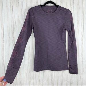 Prana purple long sleeve emblem top